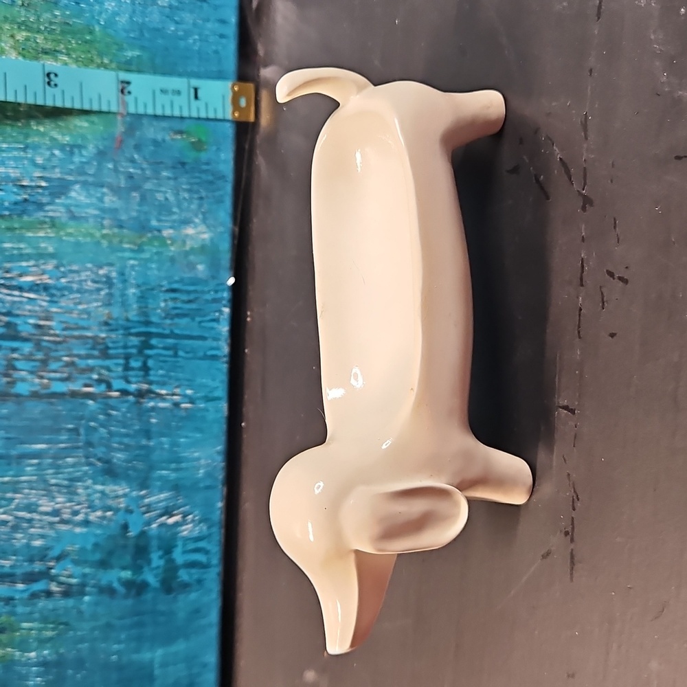 Ceramic Dachshund Jewelry Dish / Holder